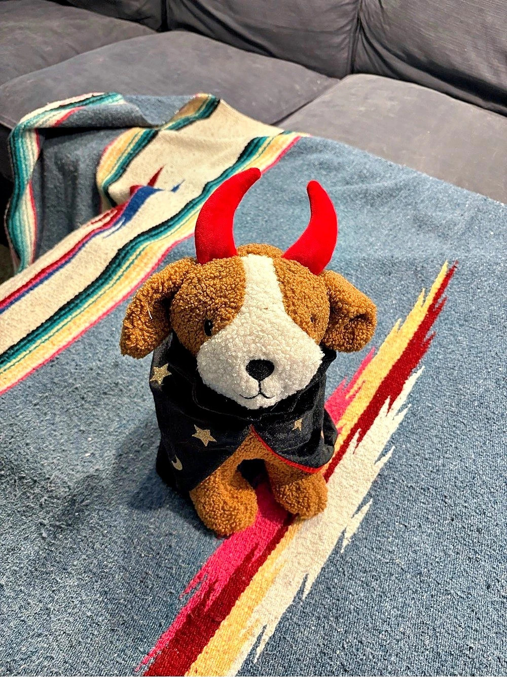 Plush Dog Devil Costume Toy Brown & Black